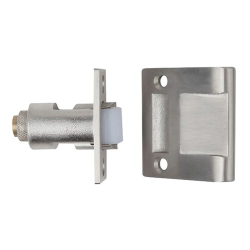 Roller Latch Extended Cast Strike 1/2" Satin Stainless Steel