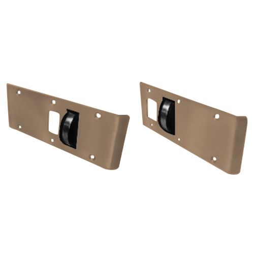 International Door Closers CR4550/CR4591-US10 Combo Double Lipped Strike And Rescue Stop For Center Hung Door Satin Bronze
