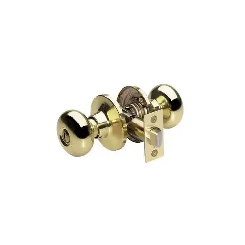 Grade 3 Privacy Biscuit Knob, Polished Brass