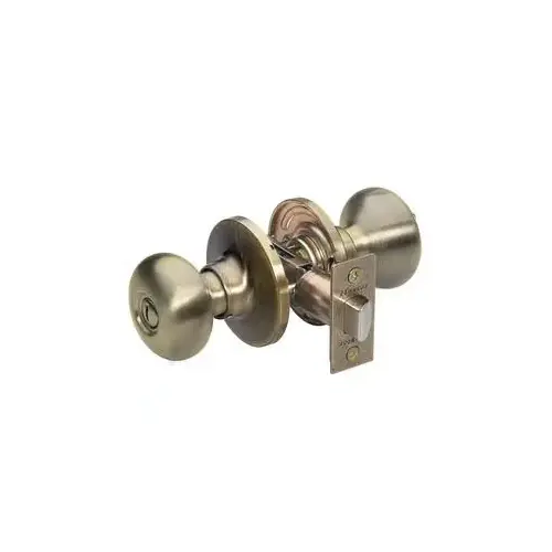 Grade 3 Privacy Biscuit Knob, Antique Brass