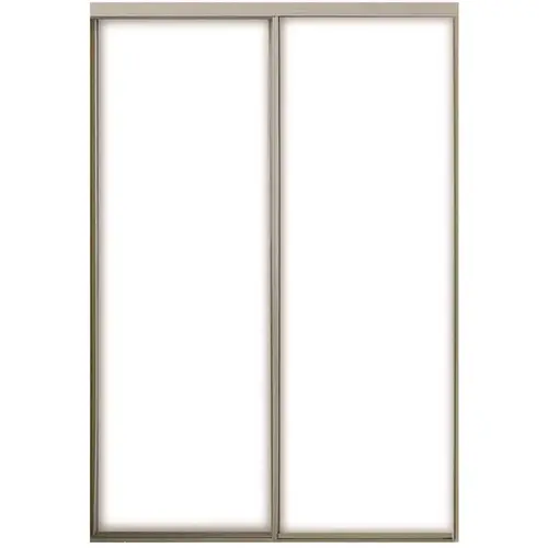 47 in. x 96 in. Aspen White Gloss Painted Steel Frame Prefinished White Hardboard Interior Sliding Closet Door