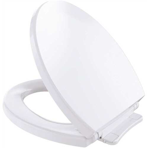 SoftClose Round Closed Front Toilet Seat in Cotton White