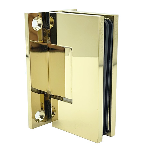 Brixwell H-MGTW-FP-LB Maxum Series Glass-To-Wall Mount Shower Door Hinge With Full Back Plate Lifetime Brass
