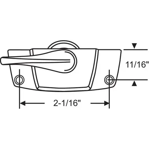 ALMOND SASH LOCK- 2-1/16 C-C