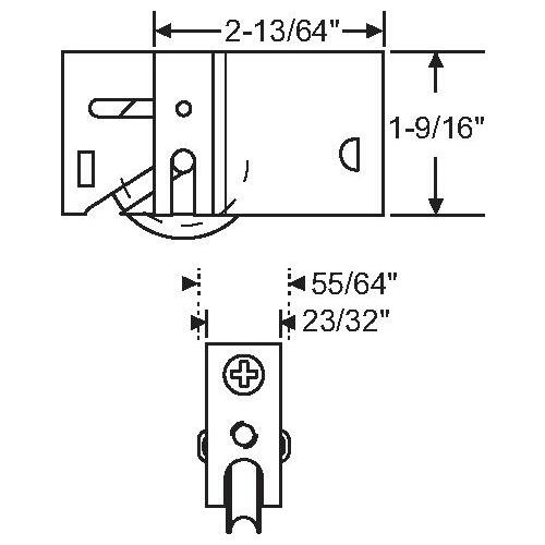 Patio Door Roller Assembly 1 1/2in Steel Wheel