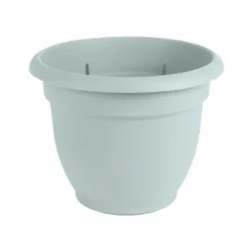 Ariana Series Planter, 13 in W, 13 in D, Round, Plastic, Misty Blue