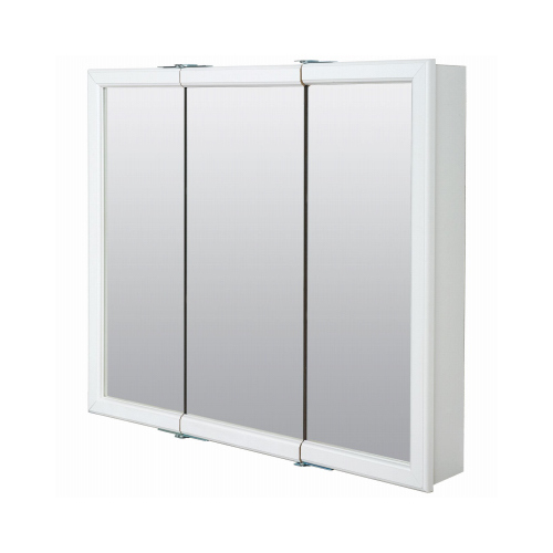 Zenith Products W30 Tri-View Medicine Cabinet 25.75" H X 29.63" W X 4.5" D Rectangle White