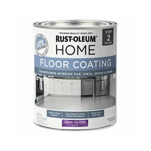 HOME Floor Top Coat, Semi-Gloss, Clear, 1 qt