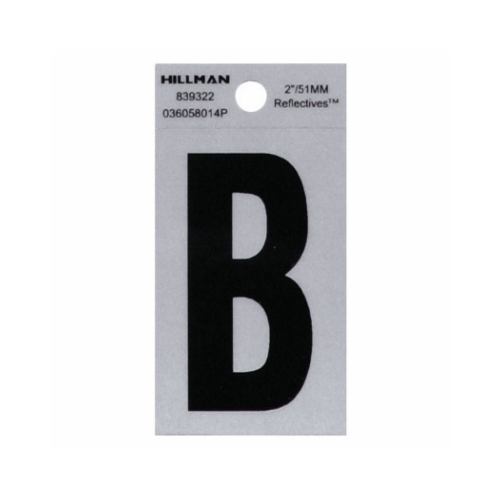 Letter 2" Reflective Black Vinyl Self-Adhesive B