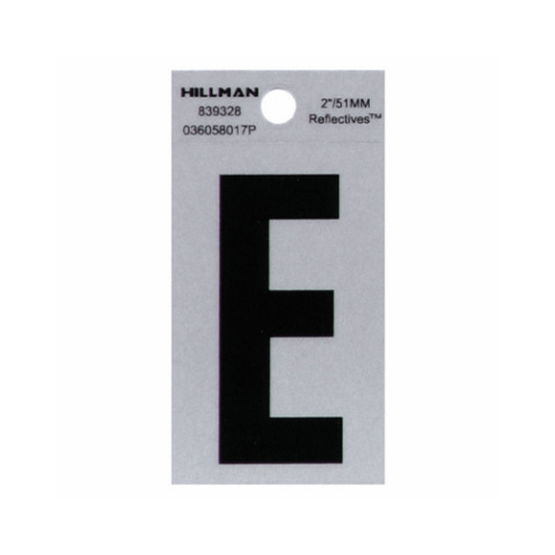 Letter 2" Reflective Black Vinyl Self-Adhesive E