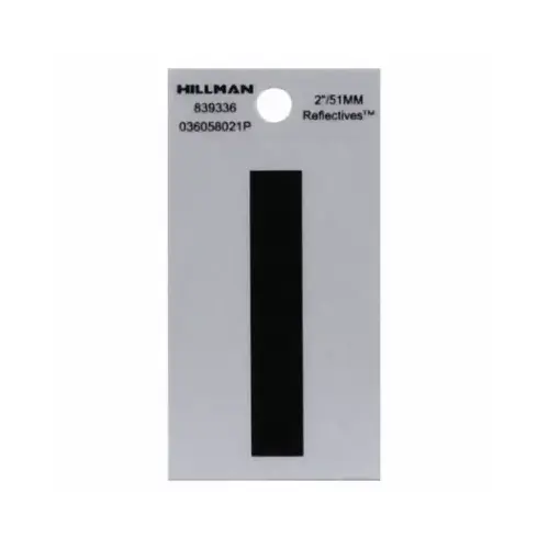 Letter 2" Reflective Black Mylar Self-Adhesive I