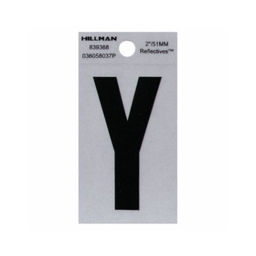 Letter 2" Reflective Black Mylar Self-Adhesive Yes