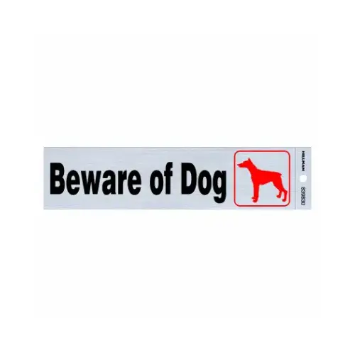 Decal English Silver Beware 2" H X 8" W - pack of 6