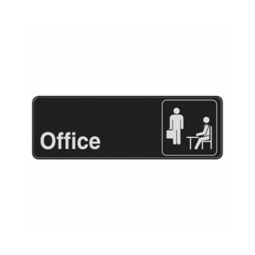 Sign English Black Office 3" H X 9" W - pack of 6