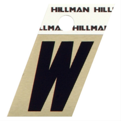 Hillman 840538 Letter 1.5" Reflective Black Aluminium Self-Adhesive W Glossy