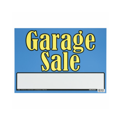 Sign English Blue Garage Sale 10" H X 14" W - pack of 6