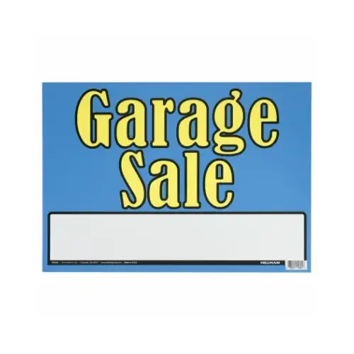 Sign English Blue Garage Sale 10" H X 14" W