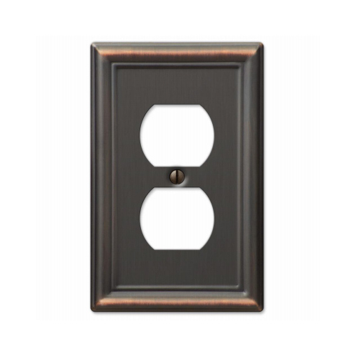 Chelsea Receptacle Wallplate, 2 -Gang, Steel, Bronze