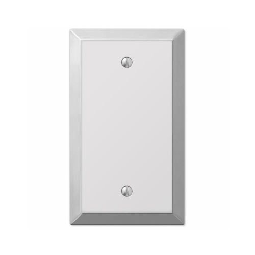 Wall Plate Century Polished Chrome Light Gray 1 gang Stamped Steel Blank Polished Chrome