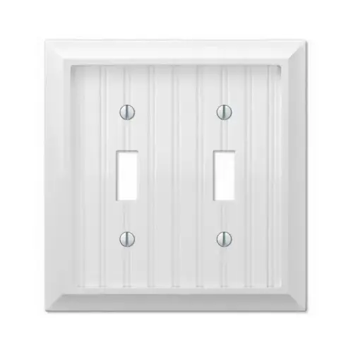 Wall Plate Cottage White 2 gang Wood Toggle White