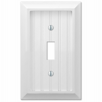 Amerelle 279TW Cottage Wall Plate, White Faux Wood, 1 Toggle