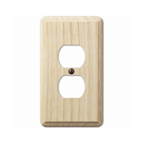 Amertac 401D Contemporary Outlet Wallplate, 5-1/4 in L, 3 in W, 1 -Gang, Wood, Ash, Screw Mounting
