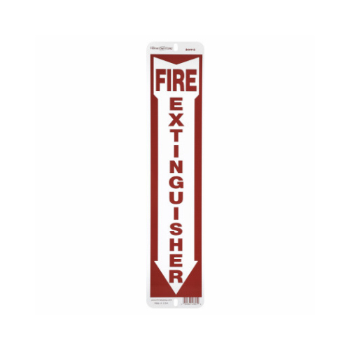 Sign English Red/White Fire Extinguisher 18" H X 4" W