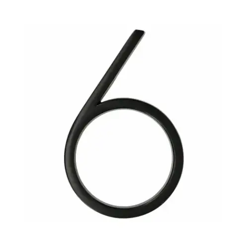 Number Distinctions 5" Black Metal Screw-On 6 - pack of 3