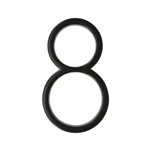 Number Distinctions 5" Black Steel Screw-On 8 Coated