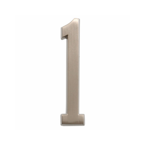 Number Distinctions 4" Silver Brushed Nickel Self-Adhesive 1 - pack of 3