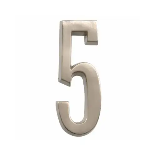 Number Distinctions 4" Silver Brushed Nickel Self-Adhesive 5 - pack of 3