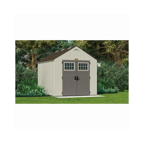 Suncast BMS8100 Tremont Storage Shed, 547 cu-ft Capacity, 8 ft 4-1/2 in W, 10 ft 2-1/4 in D, 8 ft 7 in H, Resin