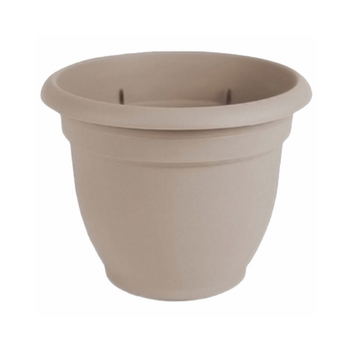 Ariana Series Planter, 6-1/2 in W, 6-1/2 in D, Round, Plastic, Pebble Stone