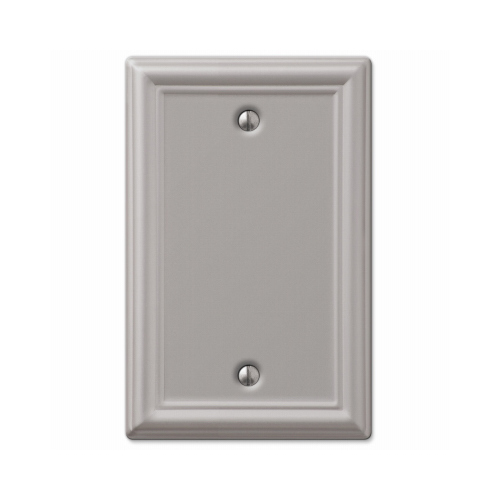 Chelsea Wall Plate, Brushed Nickel, Steel, 1 Blank