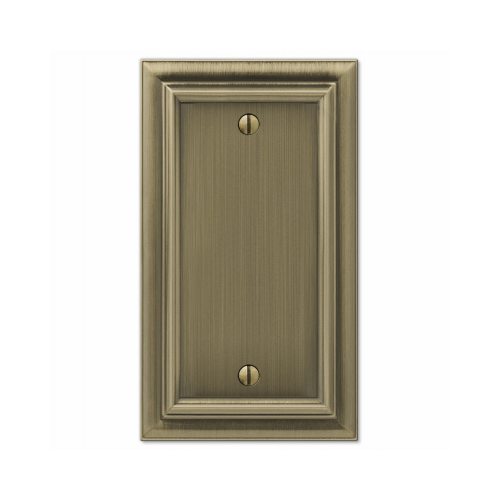 AMERTAC-WESTEK 94BBB Continental Wall Plate, Brushed Brass, Metal, 1 Blank