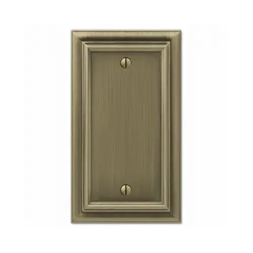 Continental Wall Plate, Brushed Brass, Metal, 1 Blank