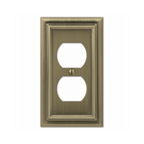 Continental Wall Plate, Brushed Brass, Metal, 1 Duplex