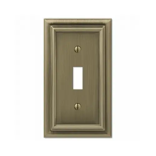 Continental Wall Plate, Brushed Brass, Metal, 1 Toggle