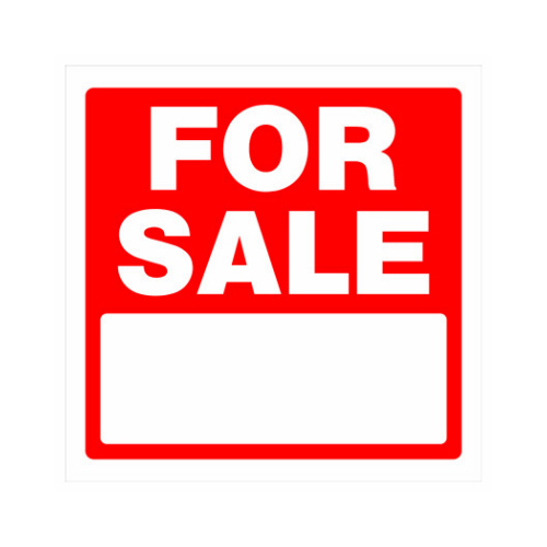 For Sale Sign, Red and White, 17 x 18-In.