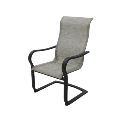 Palermo C-Spring Dining Chair, Sling Fabric, Gray Aluminum Frame - pack of 4