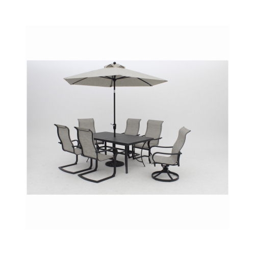 Four Seasons Courtyard ALK09012H01 Palermo Slat-Top Dining Table, Gray Aluminum, 40 x 68-In.