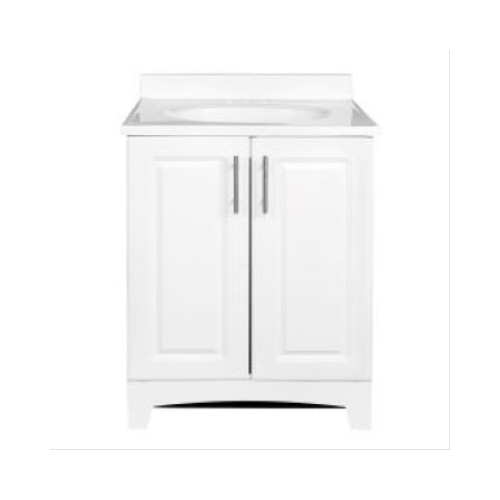 Whitter Vanity Combo, White Finish, White Cultured Marble Top, 24-In. Wide