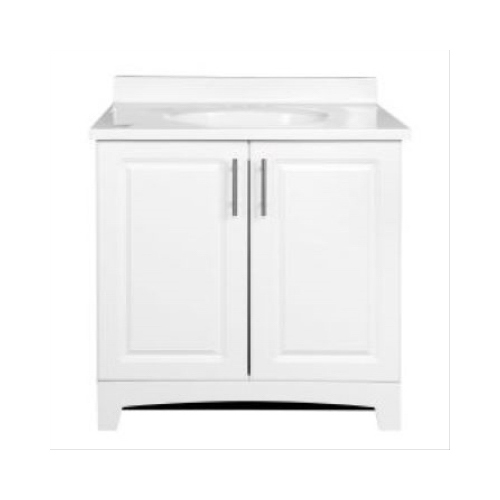 Whitter Combo Vanity, White Finish, White Cultured Marble Top, 30-In.
