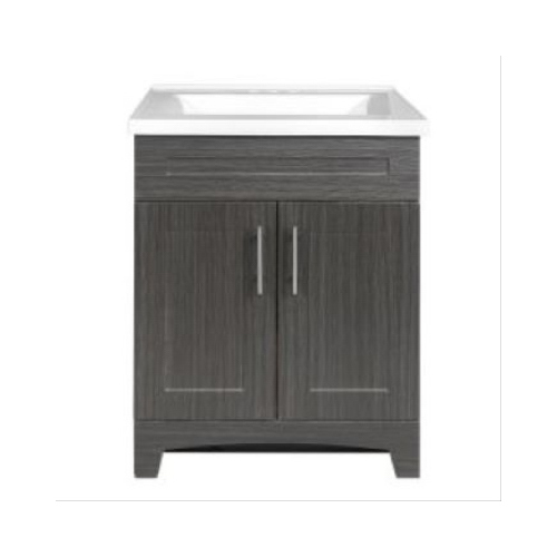 Royal Cabinets 80-8105-0-1159 Shaker Vanity Combo, Moderna Grigio Finish & White Marble Top, 24-In. Wide