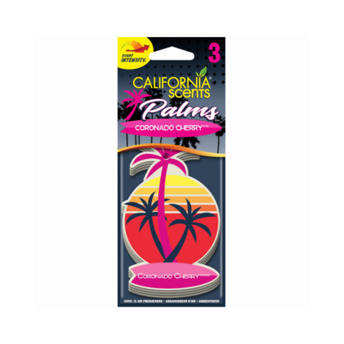 California Scents CPA007-3 Palms Paper Coronado Cherry Car Air Freshener, 3-Count  pack of 3