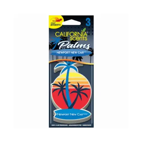 Palms Paper Newport New Car Air Freshener, 3-Count - pack of 3