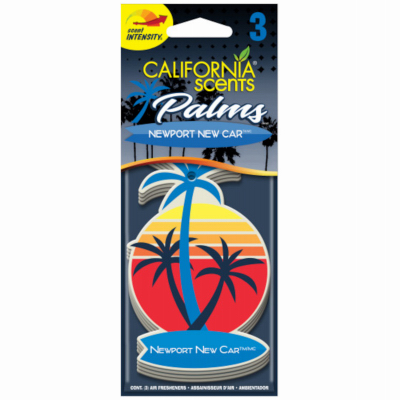 California Scents CPA022-3 Palms Paper Newport New Car Air Freshener, 3-Count  pack of 3