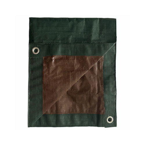 Storage Tarp Cover, Hunter Green/Brown Polyethylene, 20 x 30-Ft.