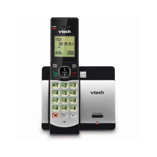 VTECH COMMUNICATIONS CS5119 6.0 Expandable Cordless Phone with 1 Handset, Caller ID, Handset Speakerphone, Silver/Black