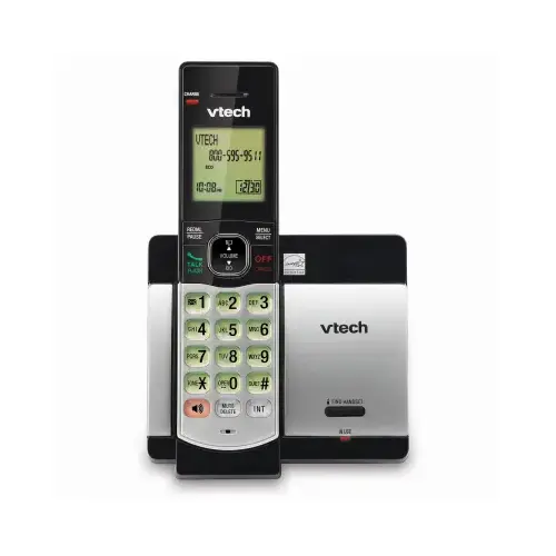 6.0 Expandable Cordless Phone with 1 Handset, Caller ID, Handset Speakerphone, Silver/Black
